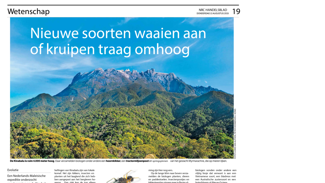 NRC Handelsblad verslag van Mount Kinabalu & Crocker Range Expeditie 2012