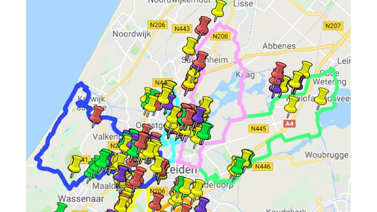 Kaart van Leidse ommelanden
