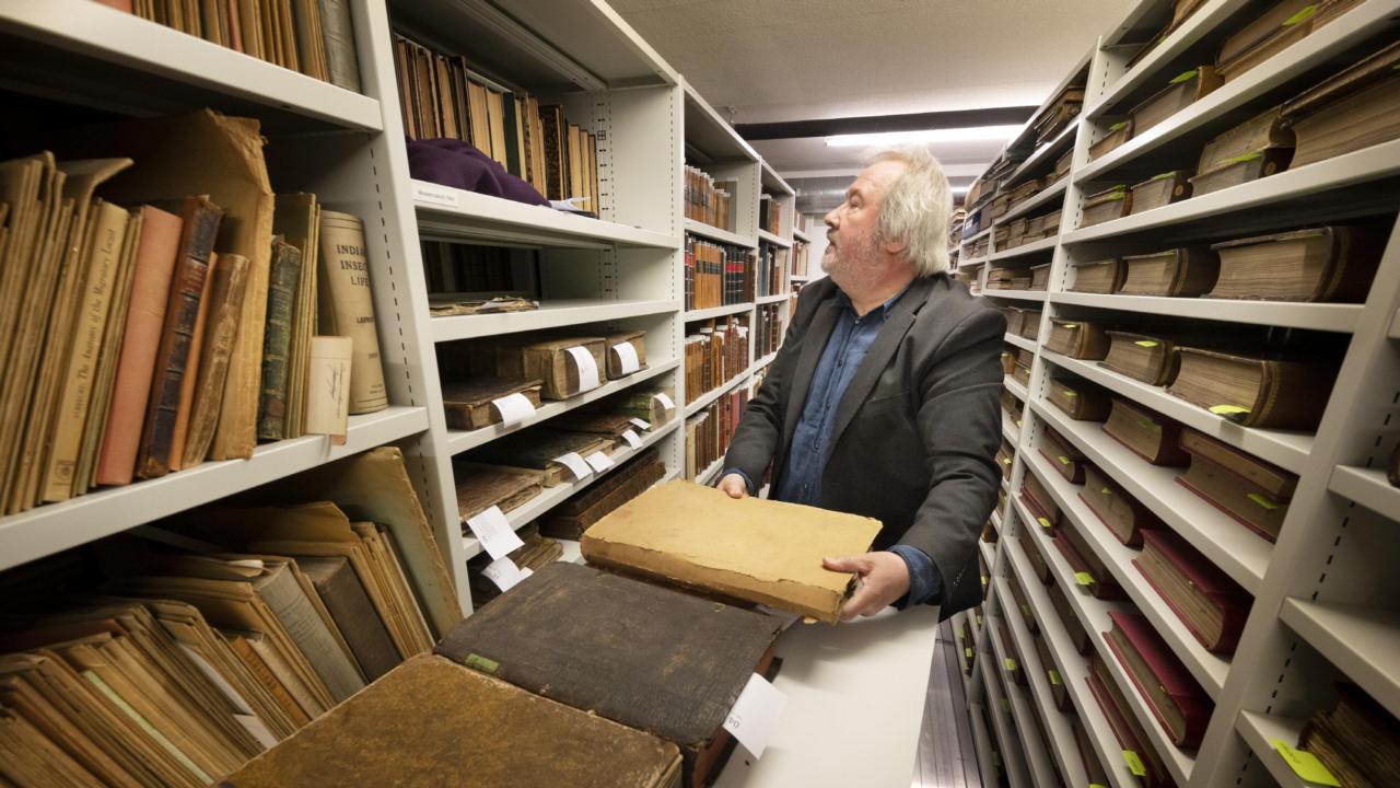 Godard in Rare book room